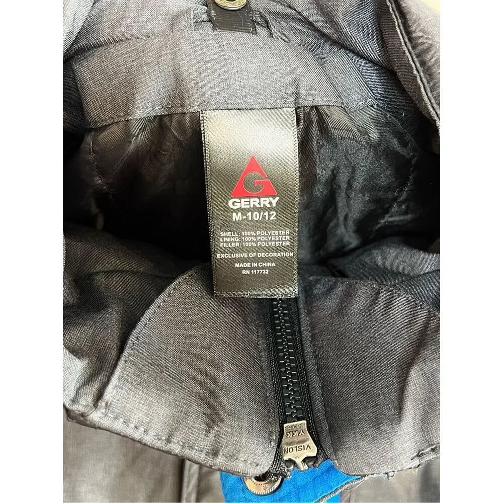 GERRY Black Zip Front Reflective All Weather‎ Winter Coat MEDIUM Water Resistant